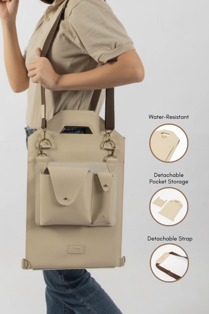 CARTERA Executive Laptop Bag in Sand