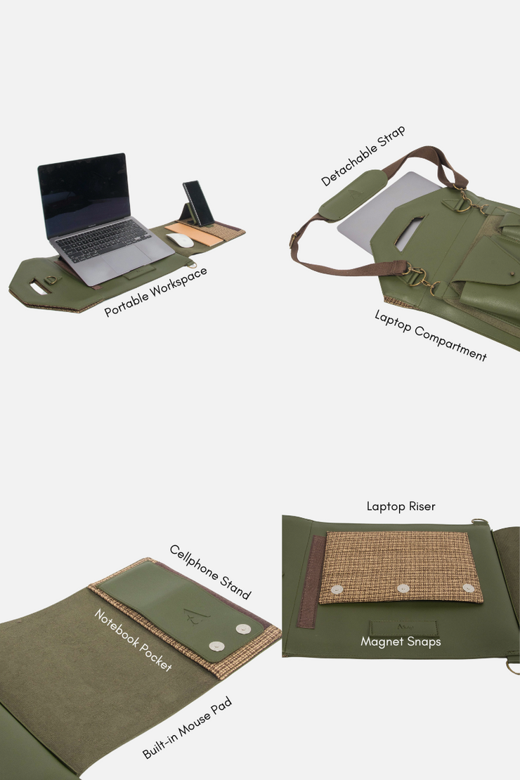 Cartera Executive Laptop Bag in Leaf