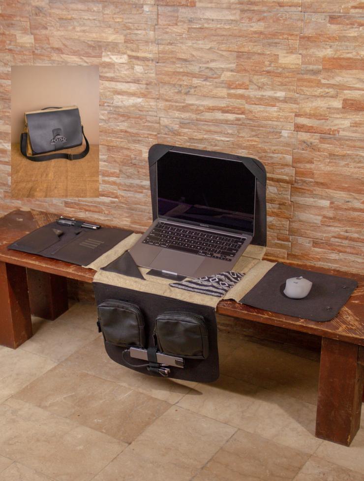 La Mesita Vegan Leather Portable Workspace in Midnight