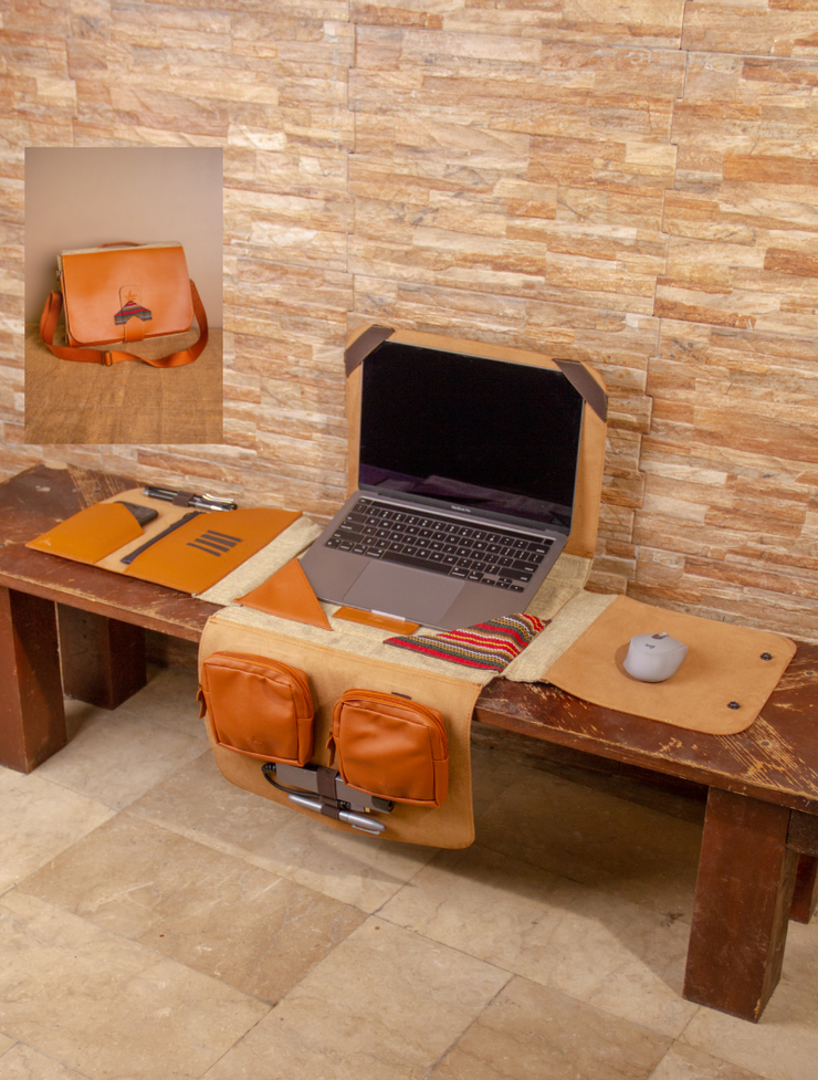 La Mesita Vegan Leather Portable Workspace in Mud