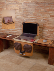La Mesita Vegan Leather Portable Workspace in Dark Oak
