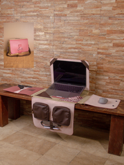 La Mesita Vegan Leather Portable Workspace in Rose Wood