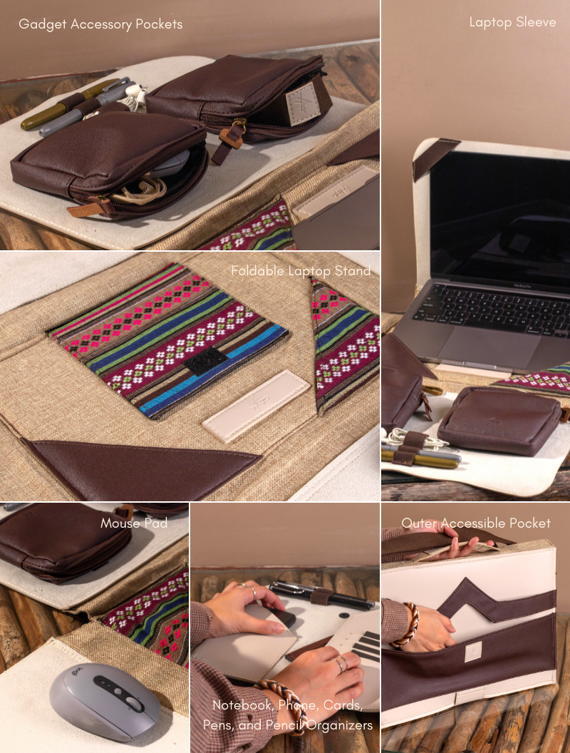 La Mesita Vegan Leather Portable Workspace in Sand