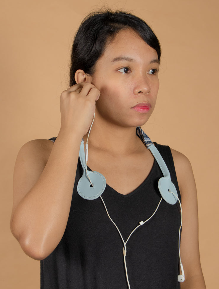 AKAP™ Vegan Leather Earphone Carrier in Seawater